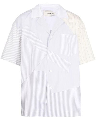 Feng Chen Wang Camicia con design patchwork - Bianco