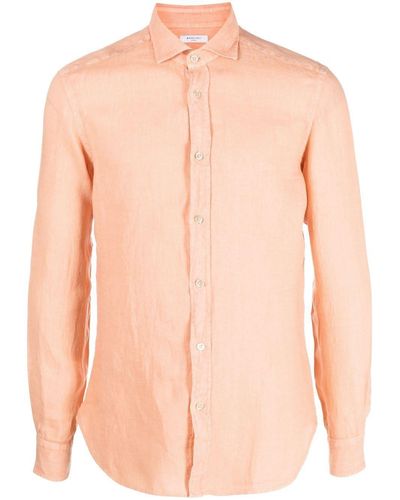 Boglioli Linen Button-up Longsleeved Shirt - Pink