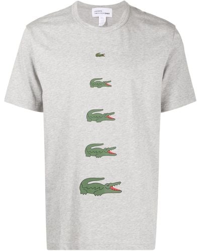 Comme des Garçons X Lacoste Logo-print Cotton T-shirt - Grey