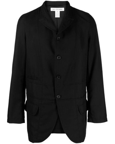Comme des Garçons Button-fastening Wool Shirt Jacket - Black