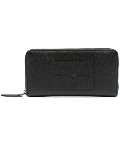 Emporio Armani Zipped Leather Wallet - Black