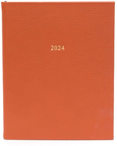 Aspinal of London Agenda Quarto en cuir 2024 - Orange