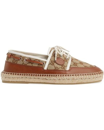 Gucci GG Canvas & Leather Espadrille - Brown