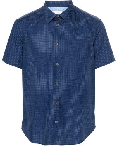 Paul Smith Polka Dot Cotton Shirt - Blue
