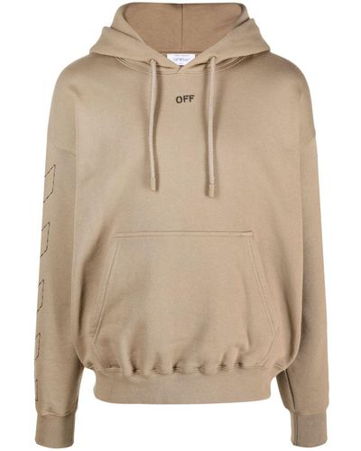 Off-White c/o Virgil Abloh Uit Witte Hoodie Met Bovenste Motieven - Naturel