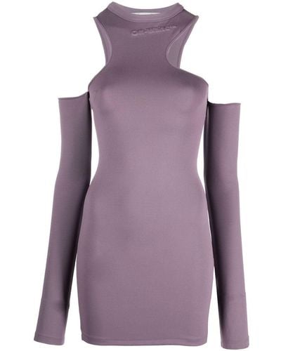 Off-White c/o Virgil Abloh Asymmetric Cold-shoulder Minidress - Purple