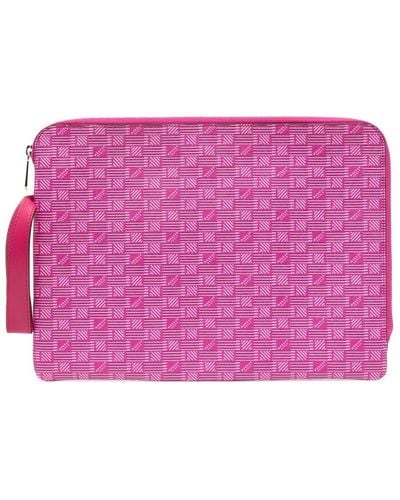 Moreau Portfolio Leather Laptop Sleeve - Pink