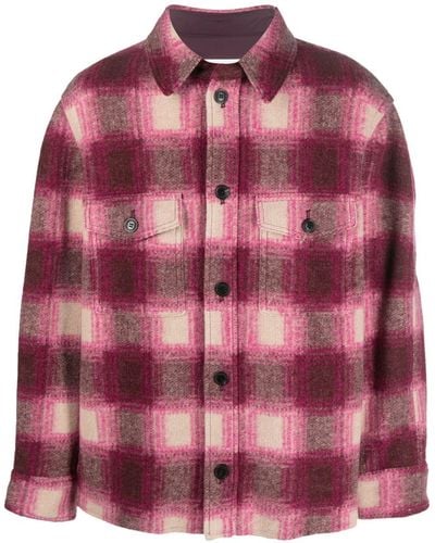 Isabel Marant Kervon Plaid-check Shirt Jacket - Pink