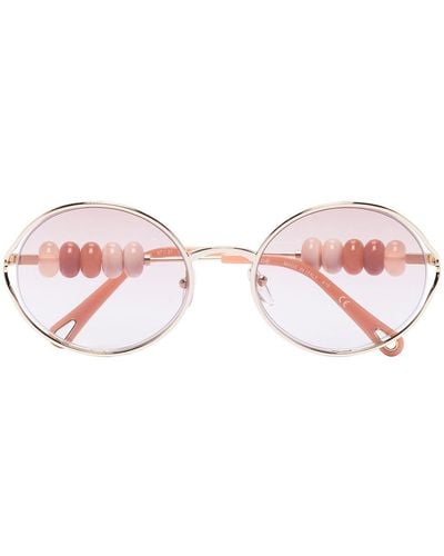 Chloé Goldfarbenen Sonnenbrille - Pink