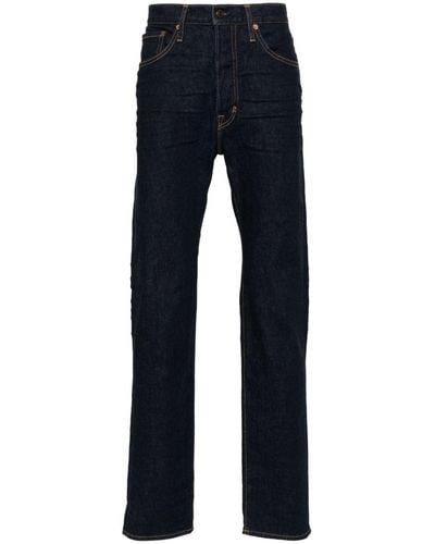 Tom Ford Jean slim à taille mi-haute - Bleu