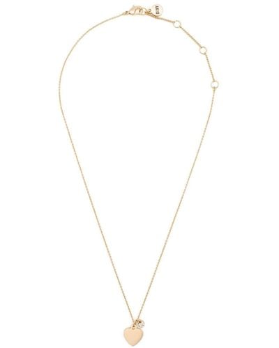 DKNY Heart Pendant Necklace - White