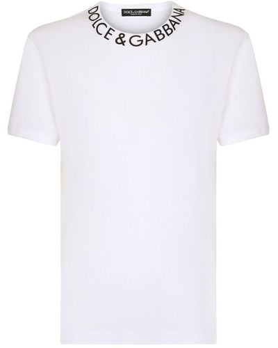 Dolce & Gabbana Camiseta de cuello redondo con estampado Dolce&Gabbana - Blanco