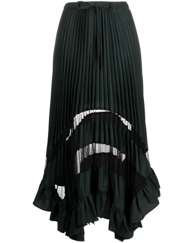 Claudie Pierlot Asymmetric Pleated Skirt - Black