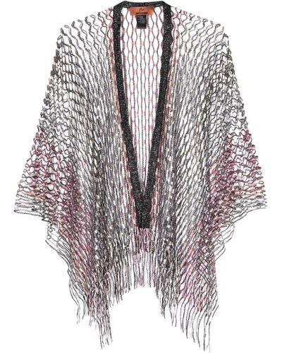 Missoni Sequin-detailed Ope-knit Cape - Black
