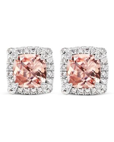 David Yurman Sterling Silver Petite Chatelaine Morganite And Diamond Earrings - White