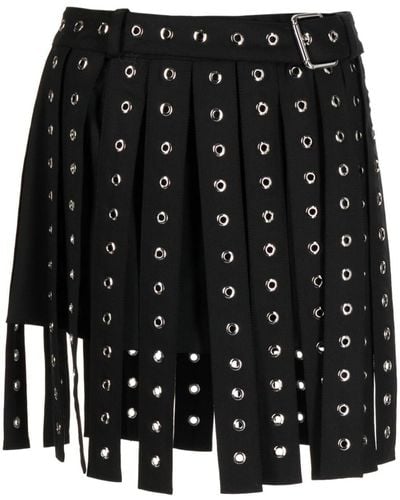 Monse Eyelet-detailing Asymmetric Skirt - Black
