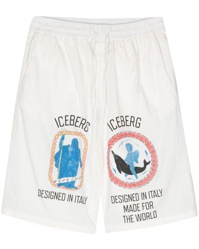 Iceberg Roma-print Cotton Shorts - Wit