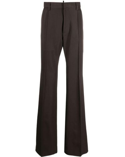 DSquared² Logo-embroidered Tailored Trousers - Grey