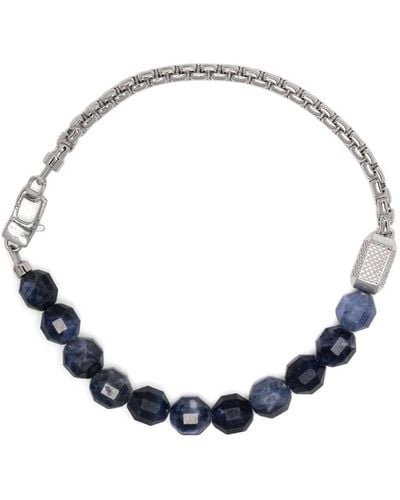 Tateossian Chain-link beaded bracelet - Bleu