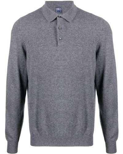 Fedeli Sportman Cashmere Polo Shirt - Gray
