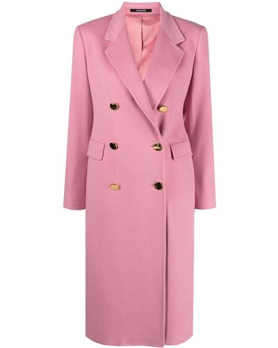 Tagliatore Wool And Cashmere Blend Double-breasted Coat - Pink