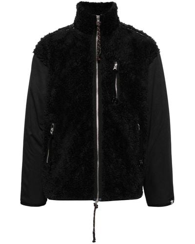 adidas Faux-fur Panelled Jacket - Zwart