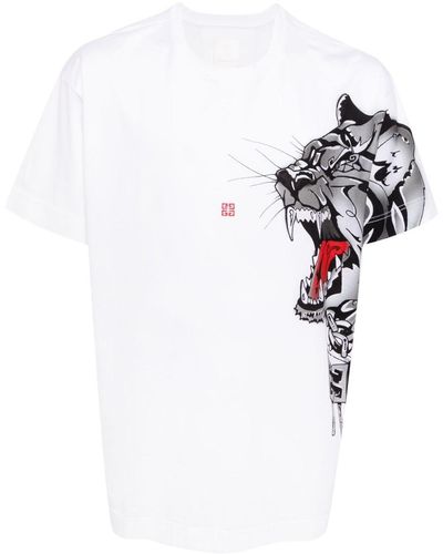 Givenchy Tiger-print Cotton T-shirt - White