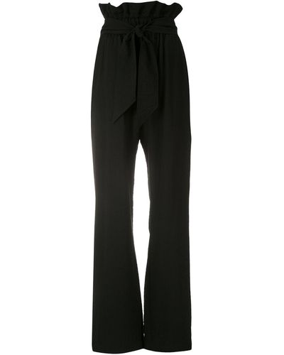 Olympiah Pantalones Laurier con cintura paperbag - Negro