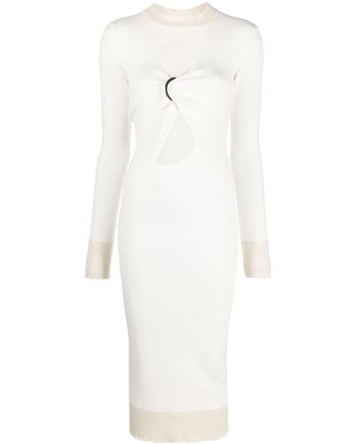 The Attico Cut-out Knitted Dress - White