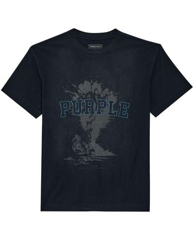 Purple Brand T-Shirt mit Logo-Print - Blau