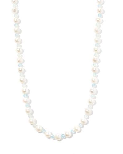Hatton Labs Silver Pearl And Bead Necklace - White