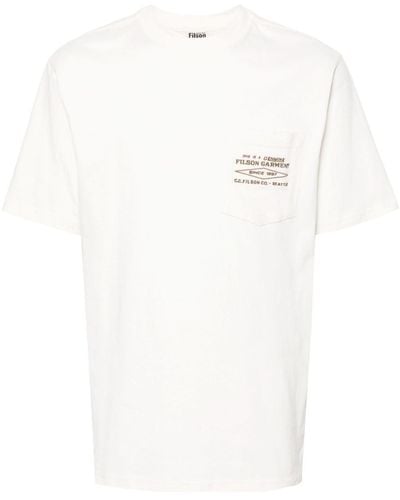 Filson T-Shirt mit Logo-Stickerei - Weiß