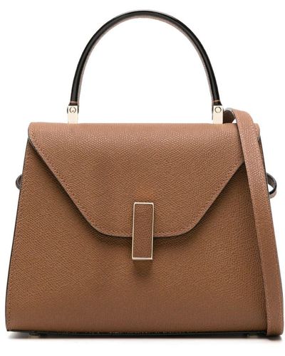 Valextra Mini Iside Leather Tote Bag - Brown