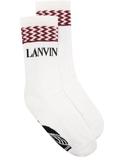 Lanvin Curb Sokken Met Logo - Wit