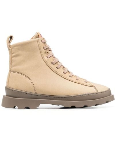 Camper Brutus Ankle Lace-up Fastening Boots - Natural