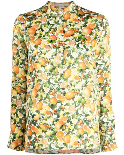 Stella McCartney Floral-print Silk Shirt - Yellow