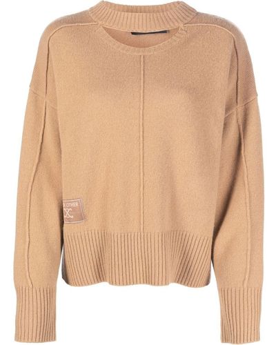 Each x Other Cut-out Detail Round-neck Jumper - Natural