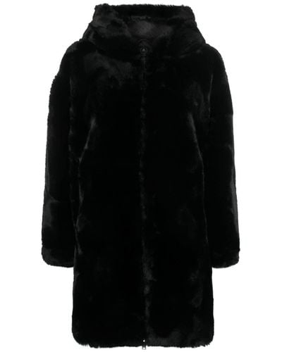 Moose Knuckles Manteau en fourrure artificielle à capuche - Noir