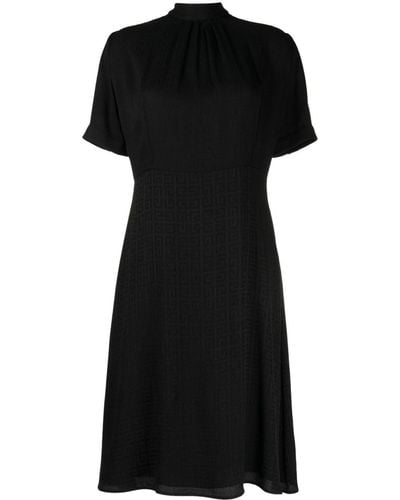 Givenchy 4g-jacquard Silk Midi Dress - Black