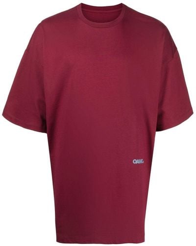 OAMC T-shirt Aperture à imprimé graphique - Rouge
