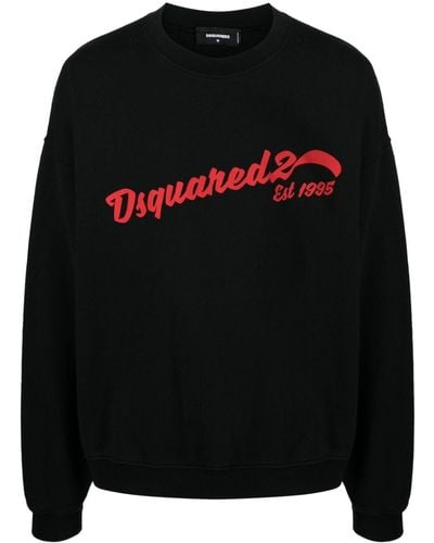 DSquared² Katoenen Sweater Met Logoprint - Zwart