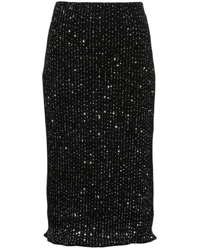 Fabiana Filippi Sequin-embellished Knitted Skirt - Black