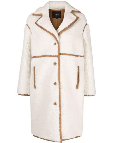 Maje Manteau en peau lainée artificielle - Neutre