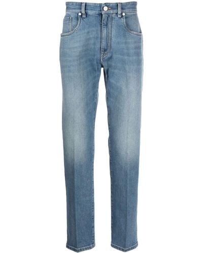 Fendi Straight-Leg-Jeans mit Logo-Patch - Blau