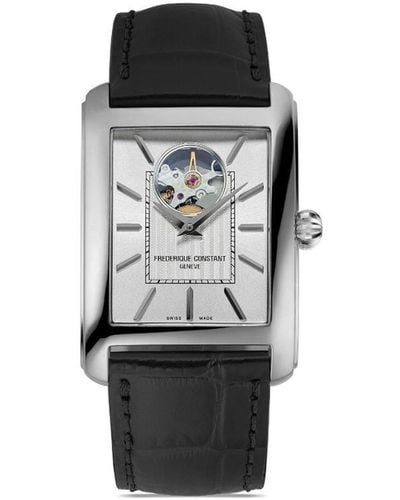 Frederique Constant Classics Carrée Heart Beat Automatic 33mm Horloge - Zwart