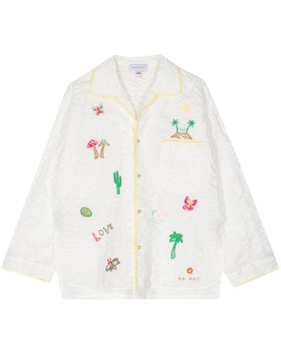 Mira Mikati Embroidered Cotton Shirt - White