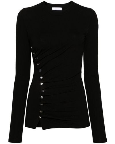 Rabanne Asymmetric Studded T-shirt - Black
