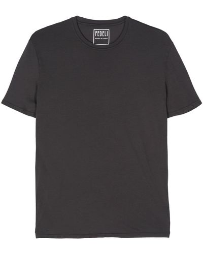 Fedeli T-Shirt mit kurzen Ärmeln - Schwarz