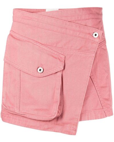 Feng Chen Wang Asymmetric Cargo-pocket Miniskirt - Pink
