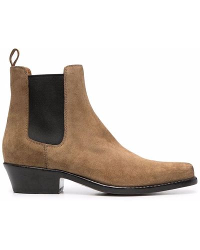 Buttero Block-heel Ankle Boots - Brown